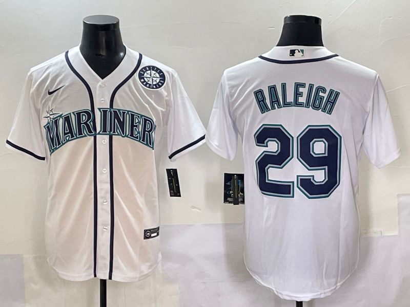 Men 2025 Seattle Mariners #29 Raleigh White Game Nike MLB Jersey style 6